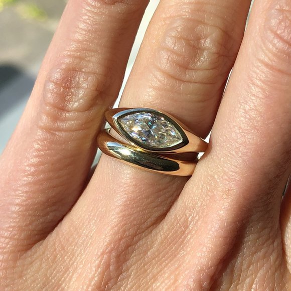 Jewelry - NEW 1CT Marquise Cut Colorless Moissanite 14K Gold Ring
